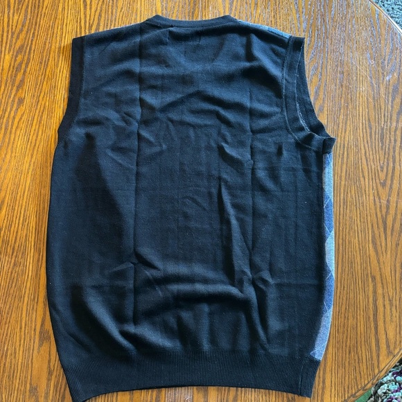 NWT Studio by Omega Argyle Blue Gray and Black Men’s Knitted Vest Size XL - Picture 4 of 6